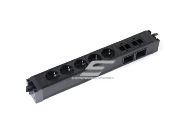 Kištukinių lizdų blokas | montuojamas į baldus | 5xSchuko | 4xKeystone (90° LAN/HDMI) | 397x52x48mm | GST | juodas | Bachmann SA.PO.5.2 Kištukinių lizdų blokas | montuojamas į baldus | 5xSchuko | 4xKeystone (90° LAN/HDMI) | 397x52x48mm | GST | juodas | Bachmann SA.PO.5.2