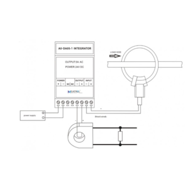 Rogowski coil integrator for DIN rail | 1000 A | 5 A output | 15 W | For AC current measurement | DA05-1 Rogowski coil integrator for DIN rail | 1000 A | 5 A output | 15 W | For AC current measurement | DA05-1