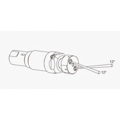 Rotary | rotating | moving high-pressure nozzle | 2x12° | 140-1500Bar | 17-42l/min | Ø47x166,9mm | 350-2000rpm | adjustable rotation speed