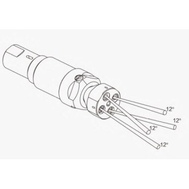 Rotary | rotating | moving high-pressure nozzle | 4x12° | 140-1500Bar | 17-42l/min | Ø47x166,9mm | 200-2000rpm | adjustable rotation speed