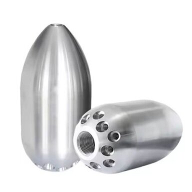 Rotary | rotating | moving high-pressure nozzle | for pipeline cleaning | Ø150-600mm | 1x0° | 5x30° | 5x33° | 300Bar | 200l/min | Ø100x210mm | ceramic