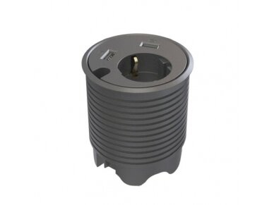 Kištukinių lizdų blokas | montuojamas į baldus | apvalus | 1xSchuko | 2xUSB-A+C | 2xAngos laidams | Ø79mm | 1,25m kabelis | reguliuojamas gylis | juodas | Bachmann KO.935-PD16-MG Kištukinių lizdų blokas | montuojamas į baldus | apvalus | 1xSchuko | 2xUSB-A+C | 2xAngos laidams | Ø79mm | 1,25m kabelis | reguliuojamas gylis | juodas | Bachmann KO.935-PD16-MG