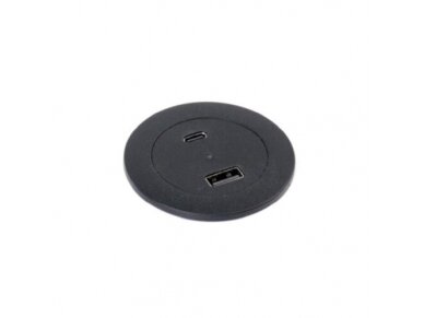 USB lizdų blokas| įmontuojamas į baldus | apvalus | 2xUSB-A+C | Ø62mm | juodas | Bachmann SA.PO.AISPIX.USB USB lizdų blokas| įmontuojamas į baldus | apvalus | 2xUSB-A+C | Ø62mm | juodas | Bachmann SA.PO.AISPIX.USB