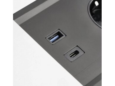 Kištukinių lizdų blokas | montuojamas į baldus | užsidarantis | 2xSchuko | 2xUSB-A+C | 1xHDMI | 1xRJ45 | 310x100x58mm | 1,5m kabelis | sidabrinis | GTV | AE-PB2SPRES-53 | 5902801349829 2 Kištukinių lizdų blokas | montuojamas į baldus | užsidarantis | 2xSchuko | 2xUSB-A+C | 1xHDMI | 1xRJ45 | 310x100x58mm | 1,5m kabelis | sidabrinis | GTV | AE-PB2SPRES-53 | 5902801349829 2