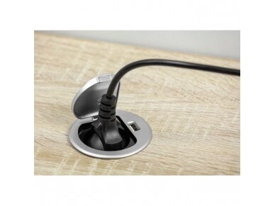 Kištukinių lizdų blokas | kolona | montuojamas į baldus | apvalus | užsidarantis | 1xSchuko | 1xUSB-A | Ø60mm | 1,9m kabelis | sidabrinis | GTV | AE-BPW1S1UCH-53 | 5902801253713 1 Kištukinių lizdų blokas | kolona | montuojamas į baldus | apvalus | užsidarantis | 1xSchuko | 1xUSB-A | Ø60mm | 1,9m kabelis | sidabrinis | GTV | AE-BPW1S1UCH-53 | 5902801253713 1