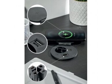 Kištukinių lizdų blokas | kolona | montuojamas į baldus | apvalus | užsidarantis | 1xSchuko | 2xUSB-A+C | HDMI/RJ45 | belaidė įkrovimo stotelė | Ø80mm | 1,5m kabelis | sidabrinis | GTV | AE-BPW1SACP-10 | 5902801325519 7 Kištukinių lizdų blokas | kolona | montuojamas į baldus | apvalus | užsidarantis | 1xSchuko | 2xUSB-A+C | HDMI/RJ45 | belaidė įkrovimo stotelė | Ø80mm | 1,5m kabelis | sidabrinis | GTV | AE-BPW1SACP-10 | 5902801325519 7