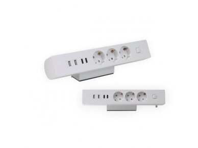 Kištukinių lizdų blokas | montuojamas ant stalo paviršiaus | 3xSchuko | 2xUSB | 2xUSB Data | su jungikliu | 1,5m kabelis | baltas | Bachmann SA.PO.DESK.ROUND-BL Kištukinių lizdų blokas | montuojamas ant stalo paviršiaus | 3xSchuko | 2xUSB | 2xUSB Data | su jungikliu | 1,5m kabelis | baltas | Bachmann SA.PO.DESK.ROUND-BL