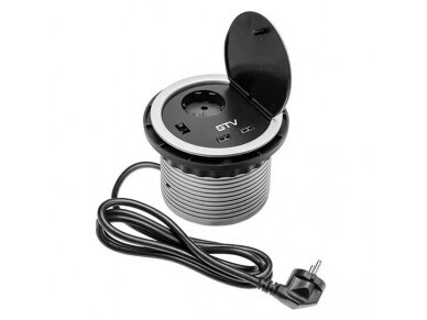 Kištukinių lizdų blokas | kolona | montuojamas į baldus | apvalus | užsidarantis | 1xSchuko | 2xUSB-A | Ø100mm | 1,5m kabelis | sidabrinis | GTV | AE-BPW1S2UCH-80 | 5901867196439 Kištukinių lizdų blokas | kolona | montuojamas į baldus | apvalus | užsidarantis | 1xSchuko | 2xUSB-A | Ø100mm | 1,5m kabelis | sidabrinis | GTV | AE-BPW1S2UCH-80 | 5901867196439