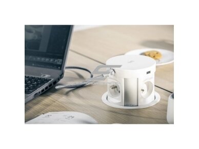 Išsikeliantis kištukinių lizdų blokas | kolona | montuojamas į baldus | apvalus | 4xSchuko | 2xUSB-A | 2xRJ45 | belaidė įkrovimo stotelė | Ø120mm | 1,5m kabelis | baltas/sidabrinis | GTV | AE-BPW4S120P-10 | 5902801355264 2 Išsikeliantis kištukinių lizdų blokas | kolona | montuojamas į baldus | apvalus | 4xSchuko | 2xUSB-A | 2xRJ45 | belaidė įkrovimo stotelė | Ø120mm | 1,5m kabelis | baltas/sidabrinis | GTV | AE-BPW4S120P-10 | 5902801355264 2