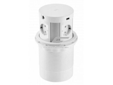 Išsikeliantis kištukinių lizdų blokas | kolona | montuojamas į baldus | apvalus | 4xSchuko | 2xUSB-A | 2xRJ45 | belaidė įkrovimo stotelė | Ø120mm | 1,5m kabelis | baltas/sidabrinis | GTV | AE-BPW4S120P-10 | 5902801355264 Išsikeliantis kištukinių lizdų blokas | kolona | montuojamas į baldus | apvalus | 4xSchuko | 2xUSB-A | 2xRJ45 | belaidė įkrovimo stotelė | Ø120mm | 1,5m kabelis | baltas/sidabrinis | GTV | AE-BPW4S120P-10 | 5902801355264