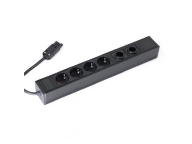 Kištukinių lizdų blokas | montuojamas į baldus | 4xSchuko | 2xKeystone (tiesus LAN/HDMI)/2xLaidų lizdai | 374x52x48mm | 0,2m kabelis | GST | juodas | Bachmann SA.PO.4.2 Kištukinių lizdų blokas | montuojamas į baldus | 4xSchuko | 2xKeystone (tiesus LAN/HDMI)/2xLaidų lizdai | 374x52x48mm | 0,2m kabelis | GST | juodas | Bachmann SA.PO.4.2