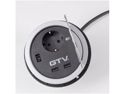 Kištukinių lizdų blokas | kolona | montuojamas į baldus | apvalus | užsidarantis | 1xSchuko | 2xUSB-A | Ø100mm | 1,5m kabelis | sidabrinis | GTV | AE-BPW1S2UCH-80 | 5901867196439 1 Kištukinių lizdų blokas | kolona | montuojamas į baldus | apvalus | užsidarantis | 1xSchuko | 2xUSB-A | Ø100mm | 1,5m kabelis | sidabrinis | GTV | AE-BPW1S2UCH-80 | 5901867196439 1