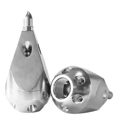 Pöörlev | keerlev | liikuv kõrgsurve punktjoa otsik | torustike puhastamiseks | Ø150-500mm | 0°/20° | 6x30° | 300Bar | 150l/min | Ø75x165mm | keraamiline