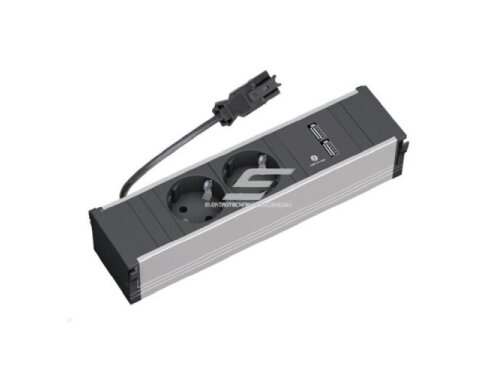 Kištukinių lizdų blokas | montuojamas į baldus | 2xSchuko | 2xUSB-A | 230×137mm | 0,2m kabelis | GST13i3 | juodas | Bachmann CONI BA.912.0156 Kištukinių lizdų blokas | montuojamas į baldus | 2xSchuko | 2xUSB-A | 230×137mm | 0,2m kabelis | GST13i3 | juodas | Bachmann CONI BA.912.0156