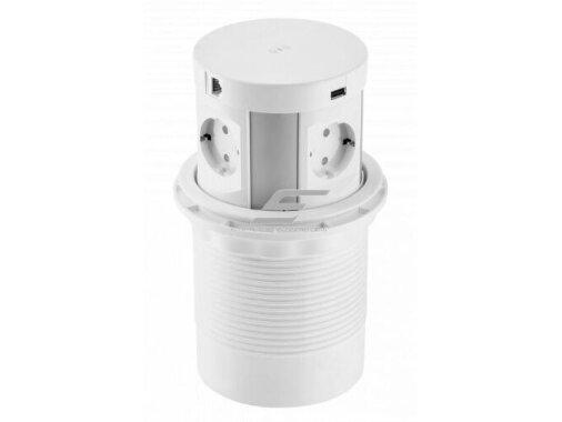 Išsikeliantis kištukinių lizdų blokas | kolona | montuojamas į baldus | apvalus | 4xSchuko | 2xUSB-A | 2xRJ45 | belaidė įkrovimo stotelė | Ø120mm | 1,5m kabelis | baltas/sidabrinis | GTV | AE-BPW4S120P-10 | 5902801355264 Išsikeliantis kištukinių lizdų blokas | kolona | montuojamas į baldus | apvalus | 4xSchuko | 2xUSB-A | 2xRJ45 | belaidė įkrovimo stotelė | Ø120mm | 1,5m kabelis | baltas/sidabrinis | GTV | AE-BPW4S120P-10 | 5902801355264