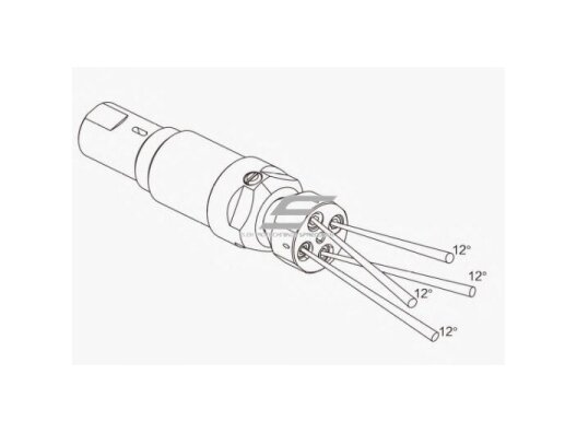 Rotacinis | besisukantis | judantis aukšto slėgio purkštukas | paviršių valymui | 4x12° | 140-1500Bar | 17-42l/min | Ø47x166,9mm | 200-2000rpm | reguliuojamas sukimosi greitis 1