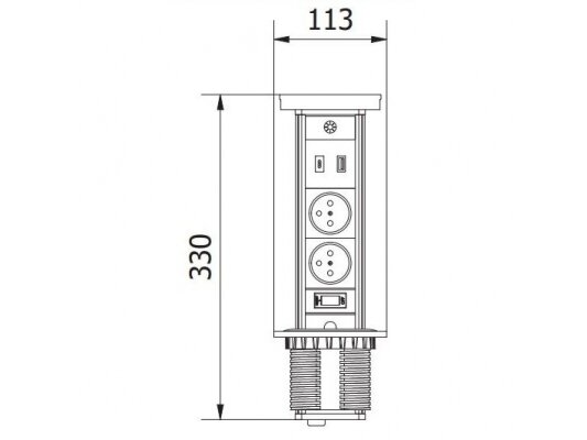 Išsikeliantis kištukinių lizdų blokas | kolona | montuojamas į baldus | apvalus | 2xSchuko | 1xUSB-A | 1xUSB-C | belaidė įkrovimo stotelė | Ø80mm | 1,5m kabelis | sidabrinis | GTV | AE-BPW2SCAM-10 | 5902801325656 6 Išsikeliantis kištukinių lizdų blokas | kolona | montuojamas į baldus | apvalus | 2xSchuko | 1xUSB-A | 1xUSB-C | belaidė įkrovimo stotelė | Ø80mm | 1,5m kabelis | sidabrinis | GTV | AE-BPW2SCAM-10 | 5902801325656 6