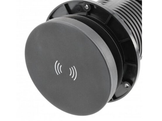 Išsikeliantis kištukinių lizdų blokas | kolona | montuojamas į baldus | apvalus | 2xSchuko | 1xUSB-A | 1xUSB-C | belaidė įkrovimo stotelė | Ø80mm | 1,5m kabelis | sidabrinis | GTV | AE-BPW2SCAM-10 | 5902801325656 3