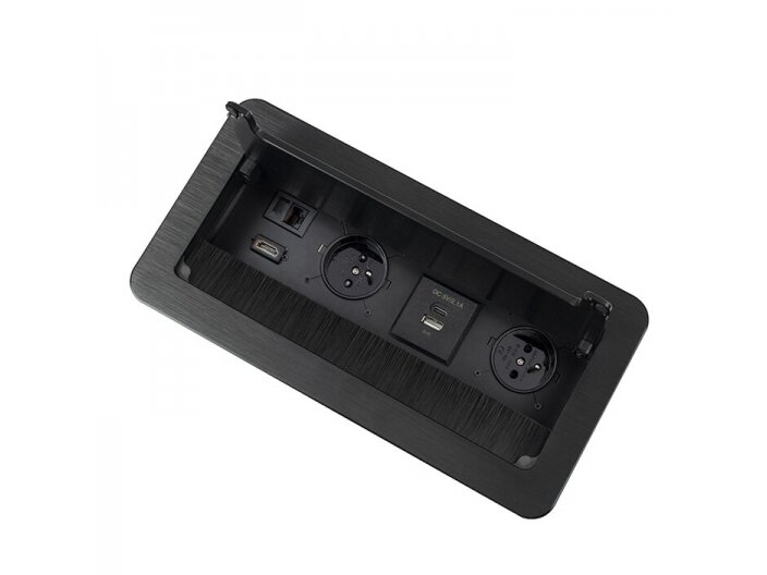 Kištukinių lizdų blokas | montuojamas į baldus | užsidarantis | 2xSchuko | 2xUSB-A+C | 1xHDMI | 1xRJ45 | 253x117x100mm | 1,5m kabelis | INBOX-CZ-FR-1,5-02 | 5908293401526 Kištukinių lizdų blokas | montuojamas į baldus | užsidarantis | 2xSchuko | 2xUSB-A+C | 1xHDMI | 1xRJ45 | 253x117x100mm | 1,5m kabelis | INBOX-CZ-FR-1,5-02 | 5908293401526