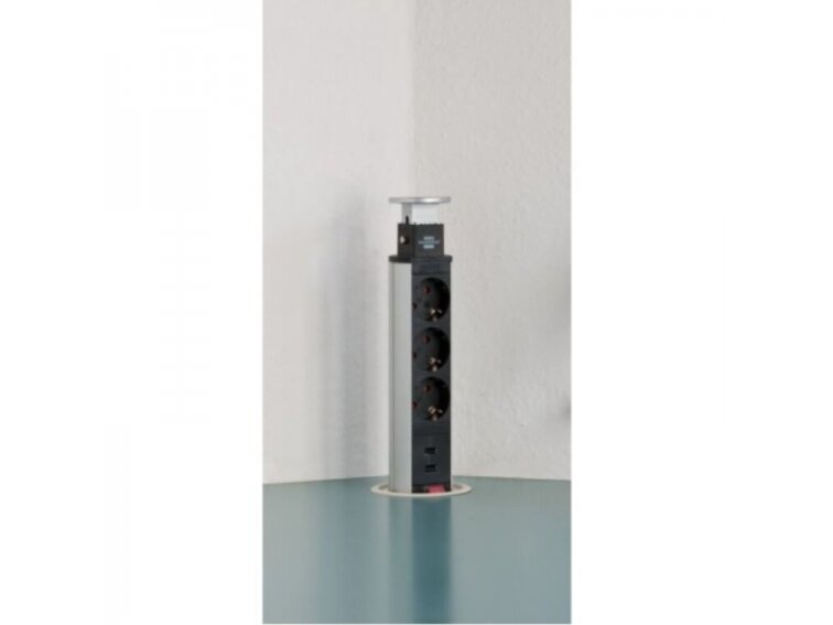 Išsikeliantis kištukinių lizdų blokas | kolona | montuojamas į baldus | apvalus | 3xSchuko | 2xUSB-A | Ø60mm | 2m kabelis | juodas/sidabrinis | Brennenstuhl | 1396200013 | 4007123638956 2 Išsikeliantis kištukinių lizdų blokas | kolona | montuojamas į baldus | apvalus | 3xSchuko | 2xUSB-A | Ø60mm | 2m kabelis | juodas/sidabrinis | Brennenstuhl | 1396200013 | 4007123638956 2