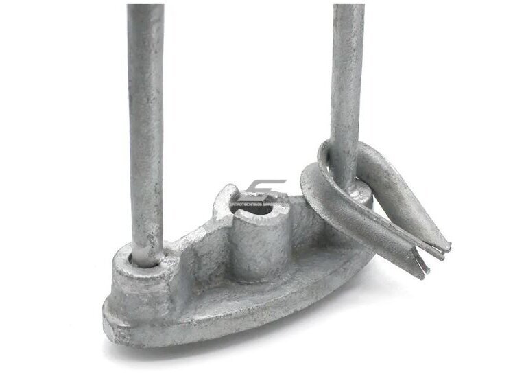 Atotampos lankas su tvirtinimo plokštele | karštai cinkuotas plienas | 400x165mm | Ø24mm 2 Atotampos lankas su tvirtinimo plokštele | karštai cinkuotas plienas | 400x165mm | Ø24mm 2