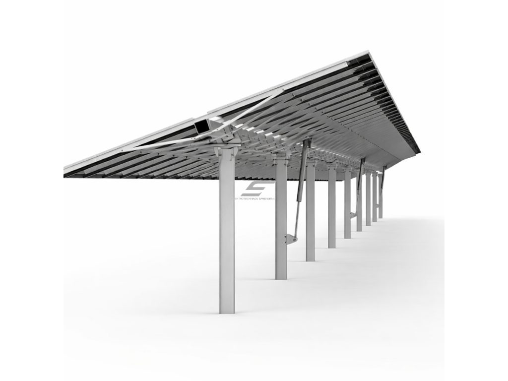 Vienos ašies saulės sekimo sistema | ±45° | AI + astronominis valdymas | RS485 / Zigbee | 24VDC | slewing drive pavara