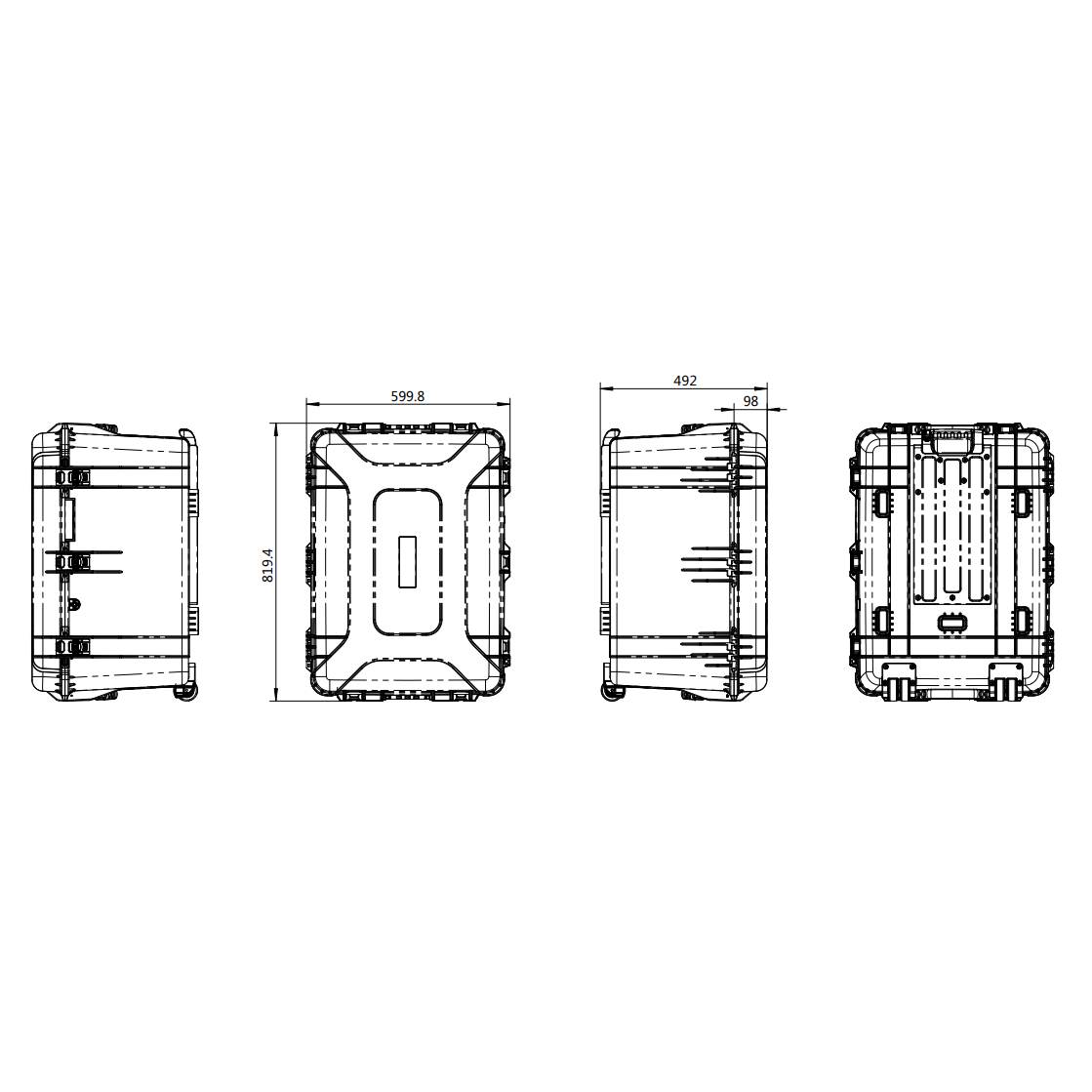 Turvaline transpordikast | ratastega kohver | käepide | lukk | rõhutasakaalu klapp | 820x600x492mm | IP67 4 Turvaline transpordikast | ratastega kohver | käepide | lukk | rõhutasakaalu klapp | 820x600x492mm | IP67 4