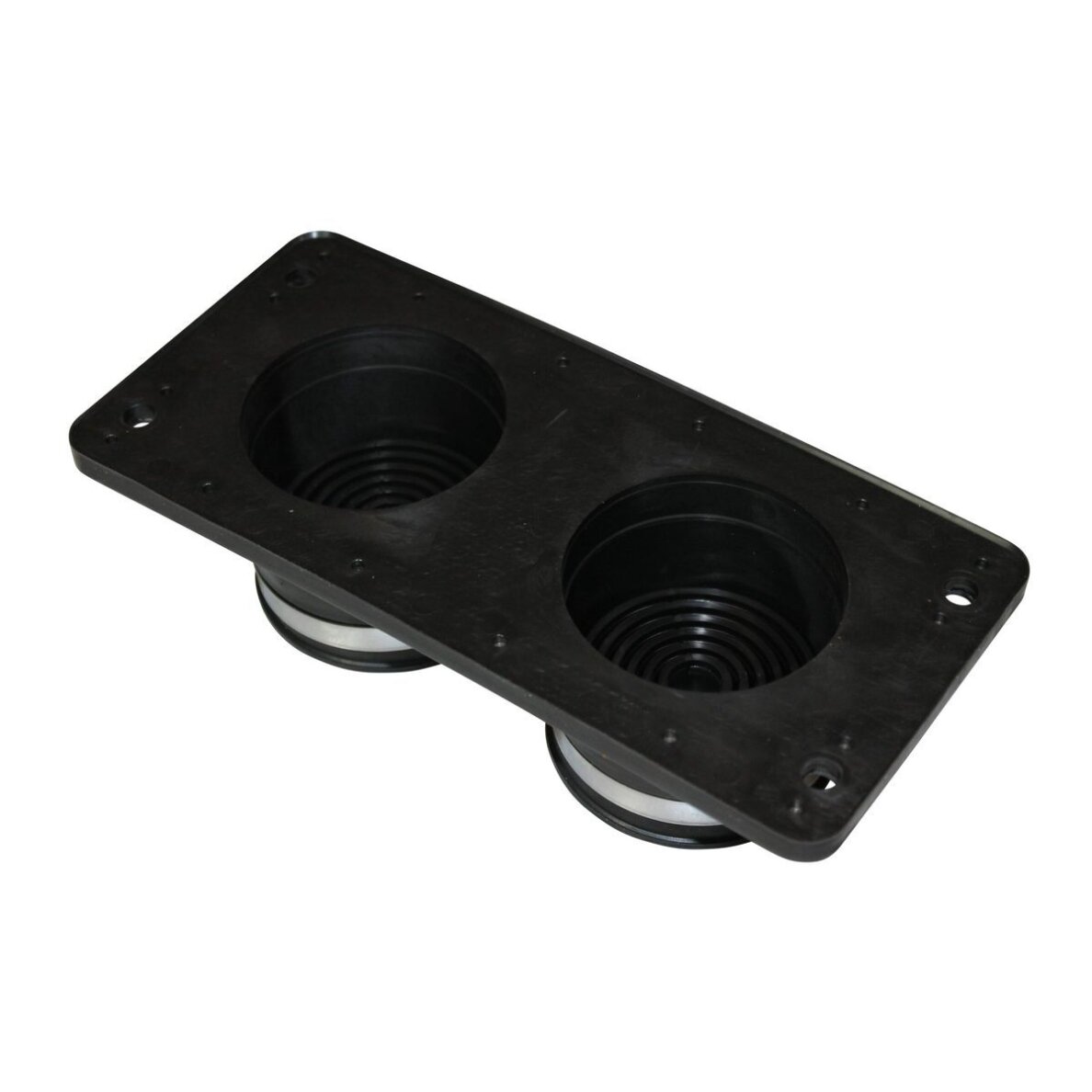Cable entry plate for two heavy cables | 216×100 mm | 2× Ø14–64 mm | black | IP65 | HIK-2 1 Cable entry plate for two heavy cables | 216×100 mm | 2× Ø14–64 mm | black | IP65 | HIK-2 1