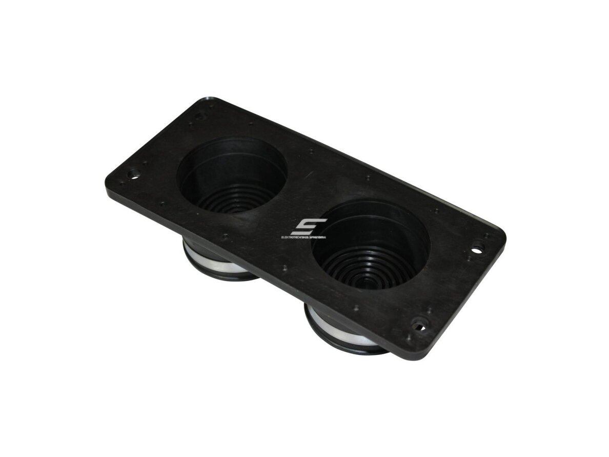 Kabelių įvado plokštelė dviem stambiems kabeliams | 216×100 mm | 2× Ø14–64 mm | juoda | IP65 | HIK-2 1 Kabelių įvado plokštelė dviem stambiems kabeliams | 216×100 mm | 2× Ø14–64 mm | juoda | IP65 | HIK-2 1