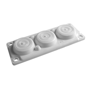 Membrane cable entry plate | for 216×84 mm cut-out | 2× Ø24–54 + 1× Ø30–59 + 3× Ø6–14 mm | grey | IP65 | HT Hi Tech Polymers | HTC-3