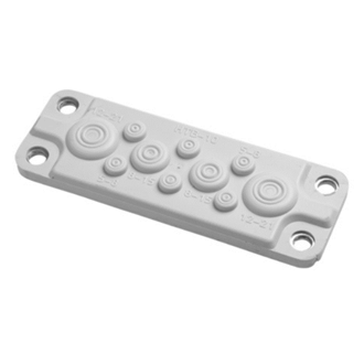 Płyta przepustowa membranowa | do wycięcia 138×48 mm | 2× Ø12–21 + 2× Ø8–15 + 6× Ø5–8 mm | szara | IP55 | HT Hi Tech Polymers | HTB-10 Płyta przepustowa membranowa | do wycięcia 138×48 mm | 2× Ø12–21 + 2× Ø8–15 + 6× Ø5–8 mm | szara | IP55 | HT Hi Tech Polymers | HTB-10