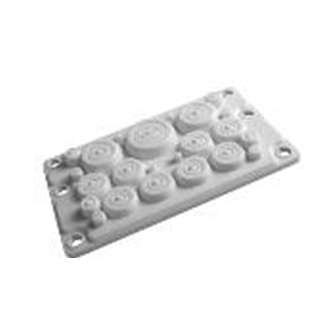 Membrane cable entry plate | for 216×126 mm cut-out | 23 cables Ø3.5–48 mm | grey | IP55 | HT Hi Tech Polymers | HTX-23