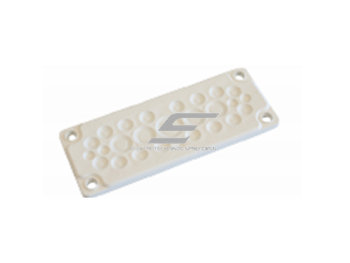 Membraninė kabelių įvado plokštelė su kūgiais | 216×84 mm išpjovai | 25 kabeliams Ø5–26 mm | pilka | IP65 / IP55 | HT Hi Tech Polymers | HTKC-25