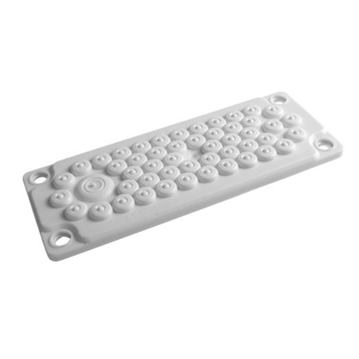Membrane cable entry plate | for 216×84 mm cut-out | 49× Ø7–13 + 1× Ø15–25 mm | grey | IP65 | HT Hi Tech Polymers | HTC-50