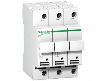 Modulinis saugiklių kirtiklių laikiklis | blokas | 3P | 25A | 500VAC | 10,3x38mm | DIN | Schneider Electric | STI Acti9 | A9N15656