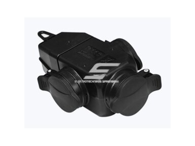 Šakotuvas | 3xSchuko | 16A | 250V | guminis lizdas | juodas | IP44 | Solera | 5586OB/1 | 8423220043275 Šakotuvas | 3xSchuko | 16A | 250V | guminis lizdas | juodas | IP44 | Solera | 5586OB/1 | 8423220043275
