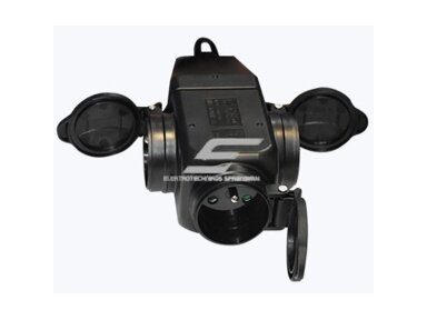 Šakotuvas | 3xSchuko | 16A | 250V | guminis lizdas | juodas | IP44 | Solera | 5586OB/1 | 8423220043275 Šakotuvas | 3xSchuko | 16A | 250V | guminis lizdas | juodas | IP44 | Solera | 5586OB/1 | 8423220043275