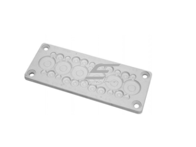 Membraninė įvado plokštelė su kūgiais | 216×84 mm išpjovai | 6× Ø13–28 + 18× Ø6–13 + 4× Ø3–11 mm | pilka | IP65 | HT Hi Tech Polymers | HTKC-28 Membraninė įvado plokštelė su kūgiais | 216×84 mm išpjovai | 6× Ø13–28 + 18× Ø6–13 + 4× Ø3–11 mm | pilka | IP65 | HT Hi Tech Polymers | HTKC-28
