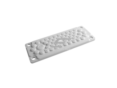 Membraninė kabelių įvado plokštelė su kūgiais | 216×84 mm išpjovai | 49× Ø4–12 + 1× Ø14–25 mm | pilka | IP65 | HT Hi Tech Polymers | HTKC-50 Membraninė kabelių įvado plokštelė su kūgiais | 216×84 mm išpjovai | 49× Ø4–12 + 1× Ø14–25 mm | pilka | IP65 | HT Hi Tech Polymers | HTKC-50