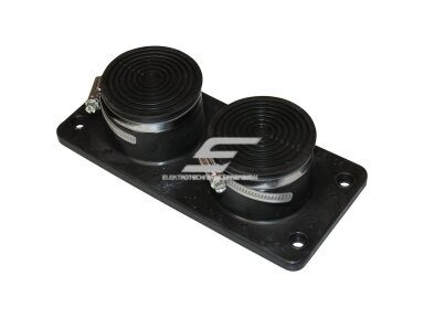 Kabelių įvado plokštelė dviem stambiems kabeliams | 216×100 mm | 2× Ø14–64 mm | juoda | IP65 | HIK-2 Kabelių įvado plokštelė dviem stambiems kabeliams | 216×100 mm | 2× Ø14–64 mm | juoda | IP65 | HIK-2