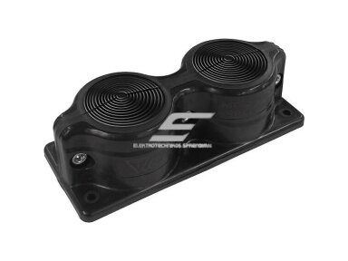 Dalijamas kabelių įvadas dviem kabeliams | 2× Ø8–64 mm | FL21 (216×84 mm) išpjovai | juodas | IP55 | MOREK | MBA4N28B11 Dalijamas kabelių įvadas dviem kabeliams | 2× Ø8–64 mm | FL21 (216×84 mm) išpjovai | juodas | IP55 | MOREK | MBA4N28B11
