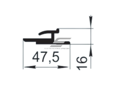 Sandarinimo profilis | guma | tarpinė | juostelė | EPDM | automobilių konstrukcijoms | 47,5x16mm | 40m Sandarinimo profilis | guma | tarpinė | juostelė | EPDM | automobilių konstrukcijoms | 47,5x16mm | 40m