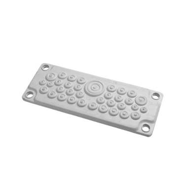 Membraaniga kaabli läbiviiguplaat | 216×84 mm väljalõikele | 35 ava Ø6–32 mm | hall | IP65 | HT Hi Tech Polymers | HTC-35 Membraaniga kaabli läbiviiguplaat | 216×84 mm väljalõikele | 35 ava Ø6–32 mm | hall | IP65 | HT Hi Tech Polymers | HTC-35