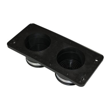 Kabeļu ievada plāksne diviem resniem kabeļiem | 216×100 mm | 2× Ø14–64 mm | melna | IP65 | HIK-2 Kabeļu ievada plāksne diviem resniem kabeļiem | 216×100 mm | 2× Ø14–64 mm | melna | IP65 | HIK-2