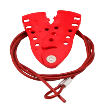 LOTO Safety multi-lock hasp | cable | 6 padlock holes | 150x57x12mm | red | steel/plastic LOTO Safety multi-lock hasp | cable | 6 padlock holes | 150x57x12mm | red | steel/plastic