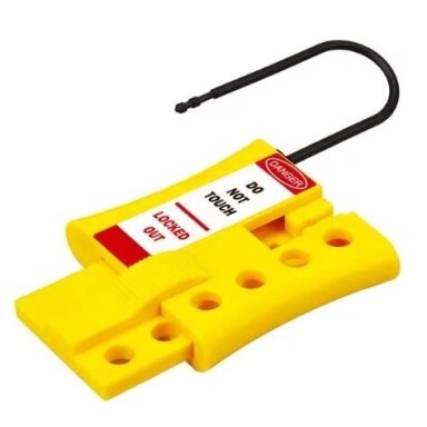 LOTO dielectric lockout hasp | for 4 padlocks | Ø6 mm nylon shackle | ABS body | yellow | ES-BD-8342 LOTO dielectric lockout hasp | for 4 padlocks | Ø6 mm nylon shackle | ABS body | yellow | ES-BD-8342