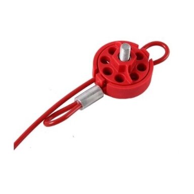 LOTO Safety multi-lock hasp with cable | 8 padlock holes | red | steel/nylon LOTO Safety multi-lock hasp with cable | 8 padlock holes | red | steel/nylon