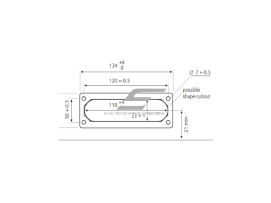 Membraninė kabelių įvado plokštelė | 138×48 mm išpjovai | 2× Ø12–21 + 2× Ø8–15 + 6× Ø5–8 mm | pilka | IP55 | HT Hi Tech Polymers | HTB-10 1