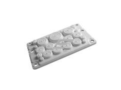 Membraninė kabelių įvado plokštelė | 216×126 mm išpjovai | 23 kabeliams Ø3,5–48 mm | pilka | IP55 | HT Hi Tech Polymers | HTX-23