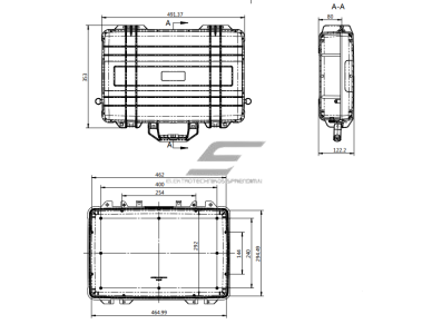 Saugaus transportavimo dėžė su rankena | 492x353x122mm | IP67 2 Saugaus transportavimo dėžė su rankena | 492x353x122mm | IP67 2